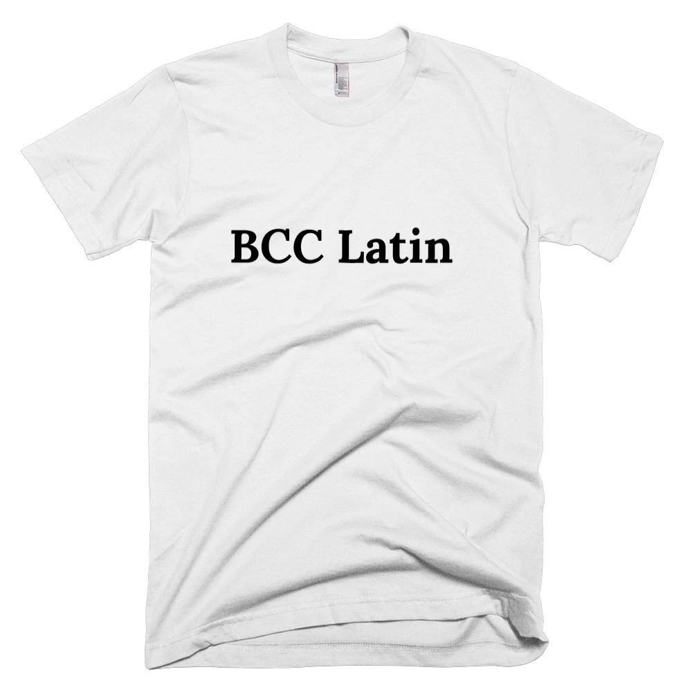 T-shirt with 'BCC Latin' text on the front