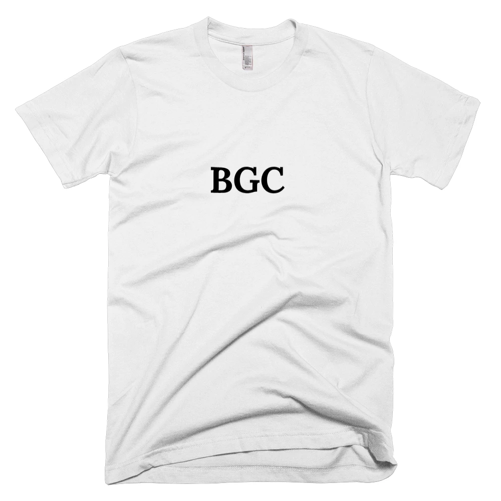 T-shirt with 'BGC' text on the front