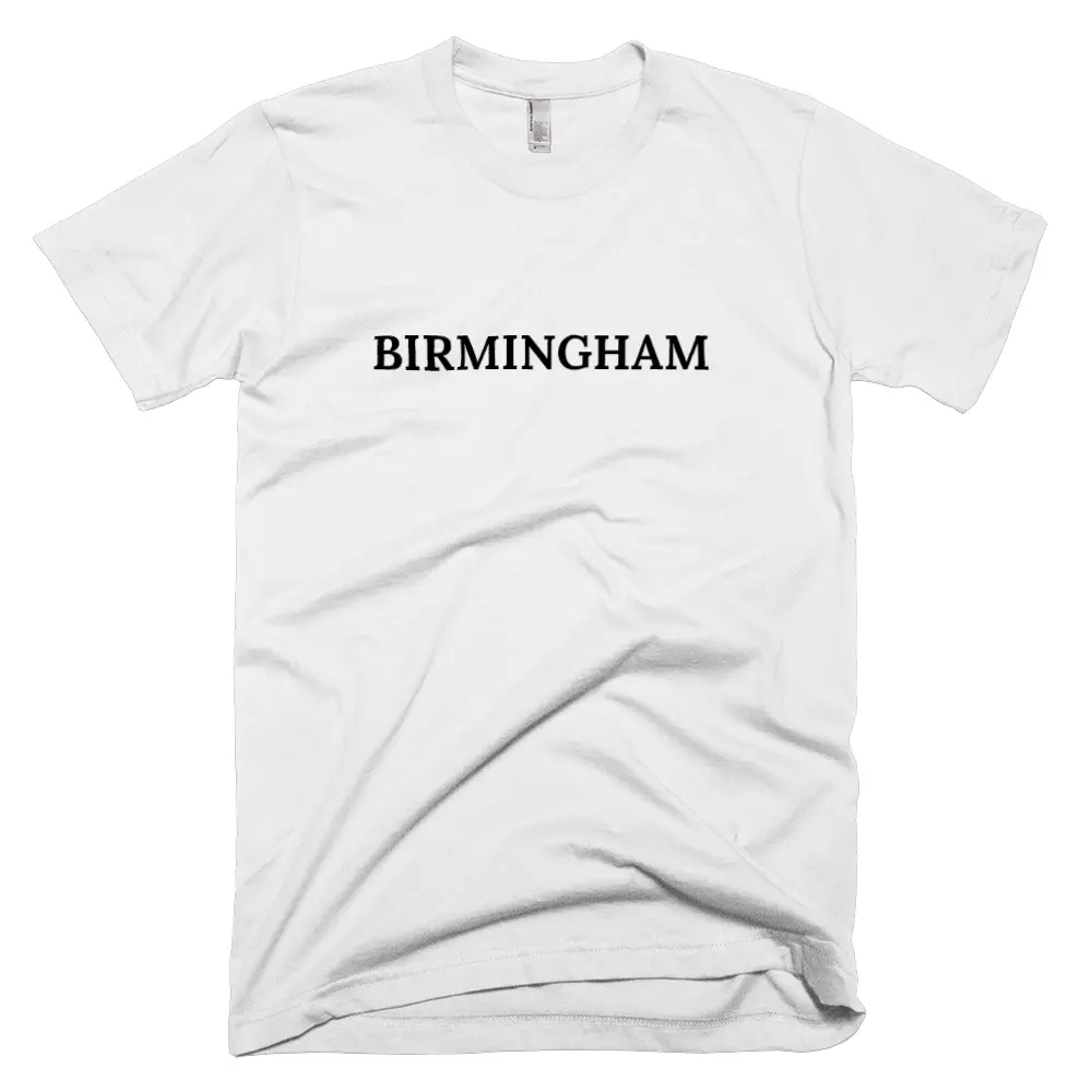 T-shirt with 'BIRMINGHAM' text on the front