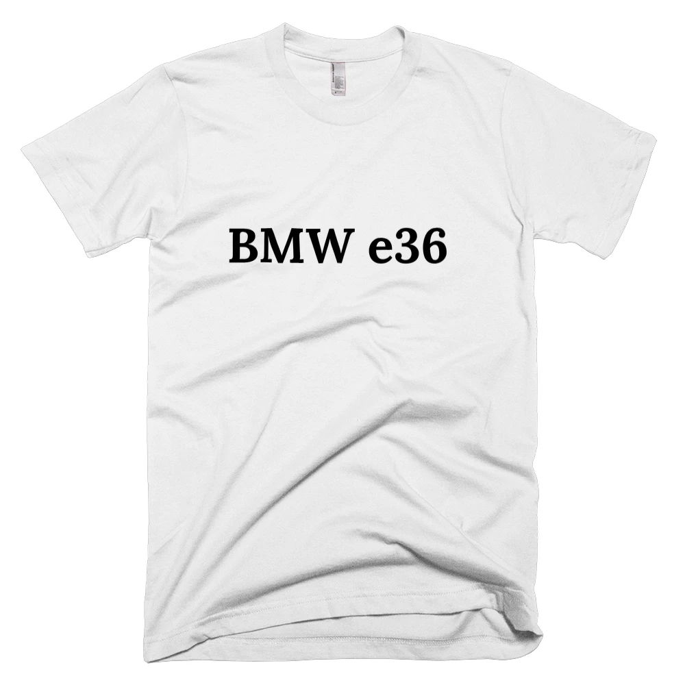 T-shirt with 'BMW e36' text on the front