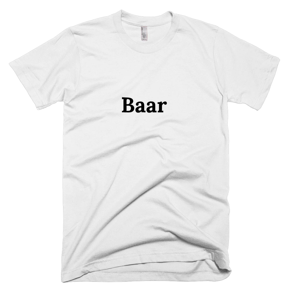 T-shirt with 'Baar' text on the front