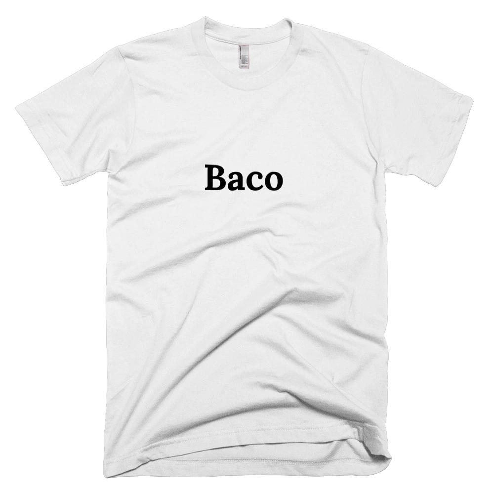 T-shirt with 'Baco' text on the front