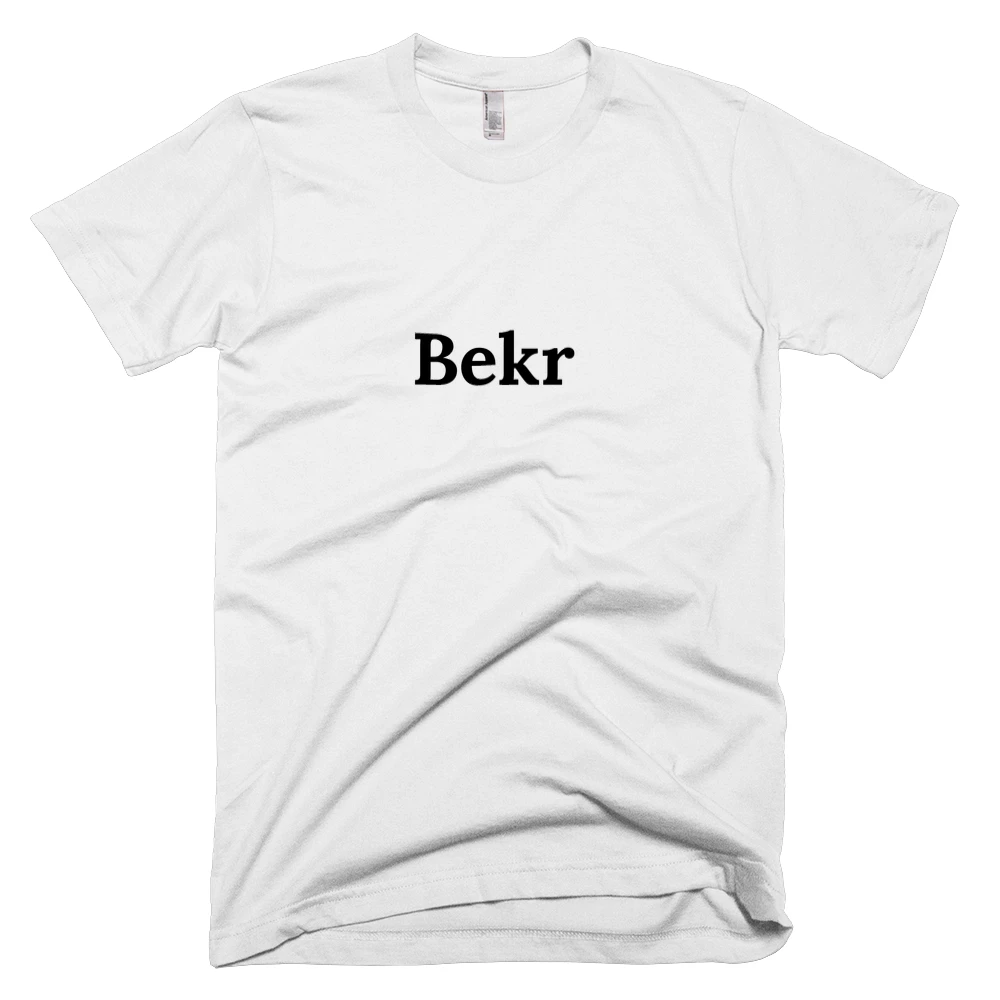 T-shirt with 'Bekr' text on the front