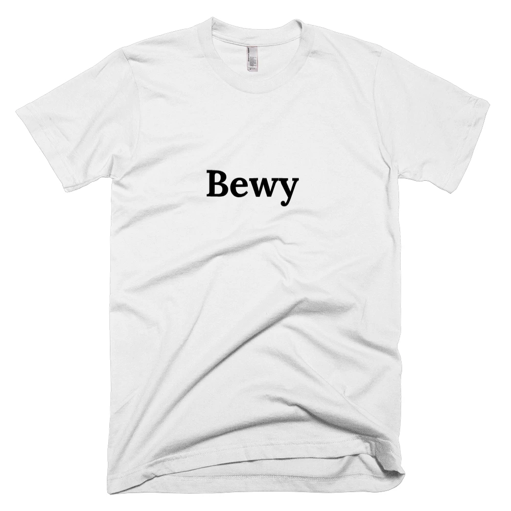 T-shirt with 'Bewy' text on the front