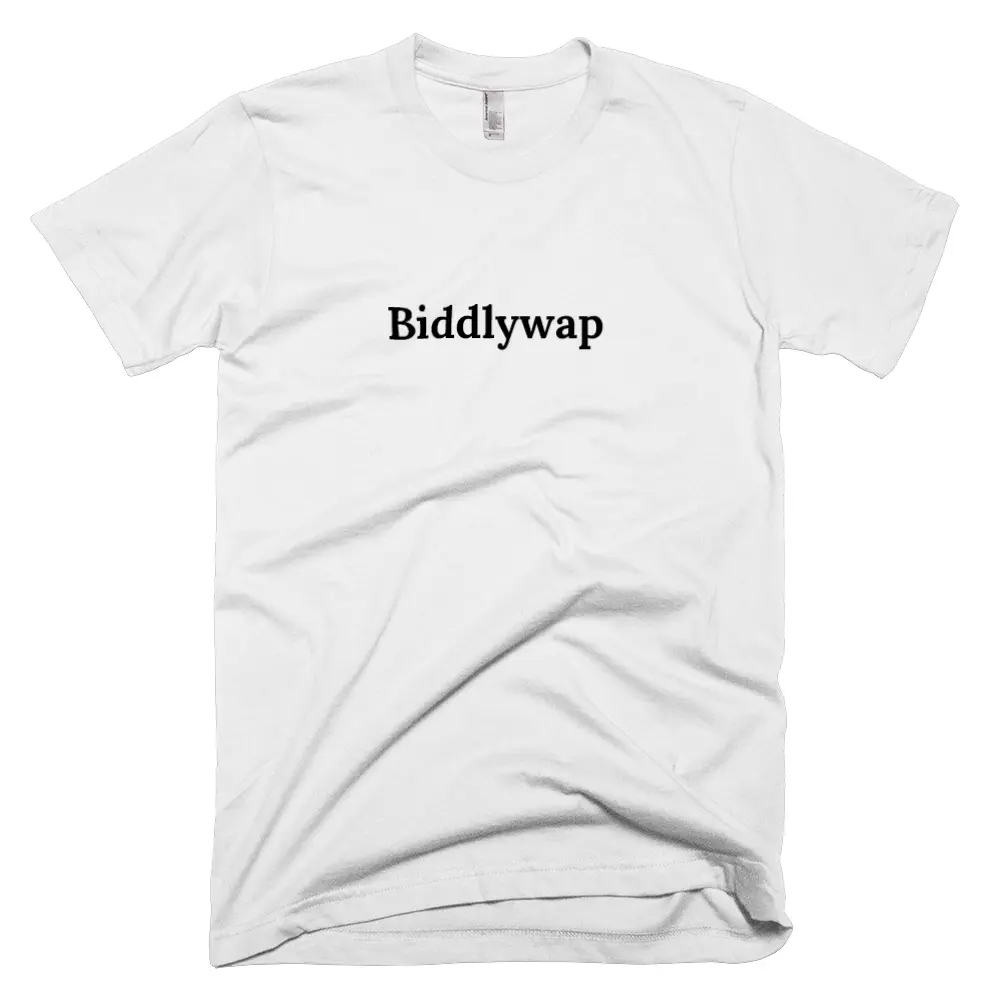 T-shirt with 'Biddlywap' text on the front