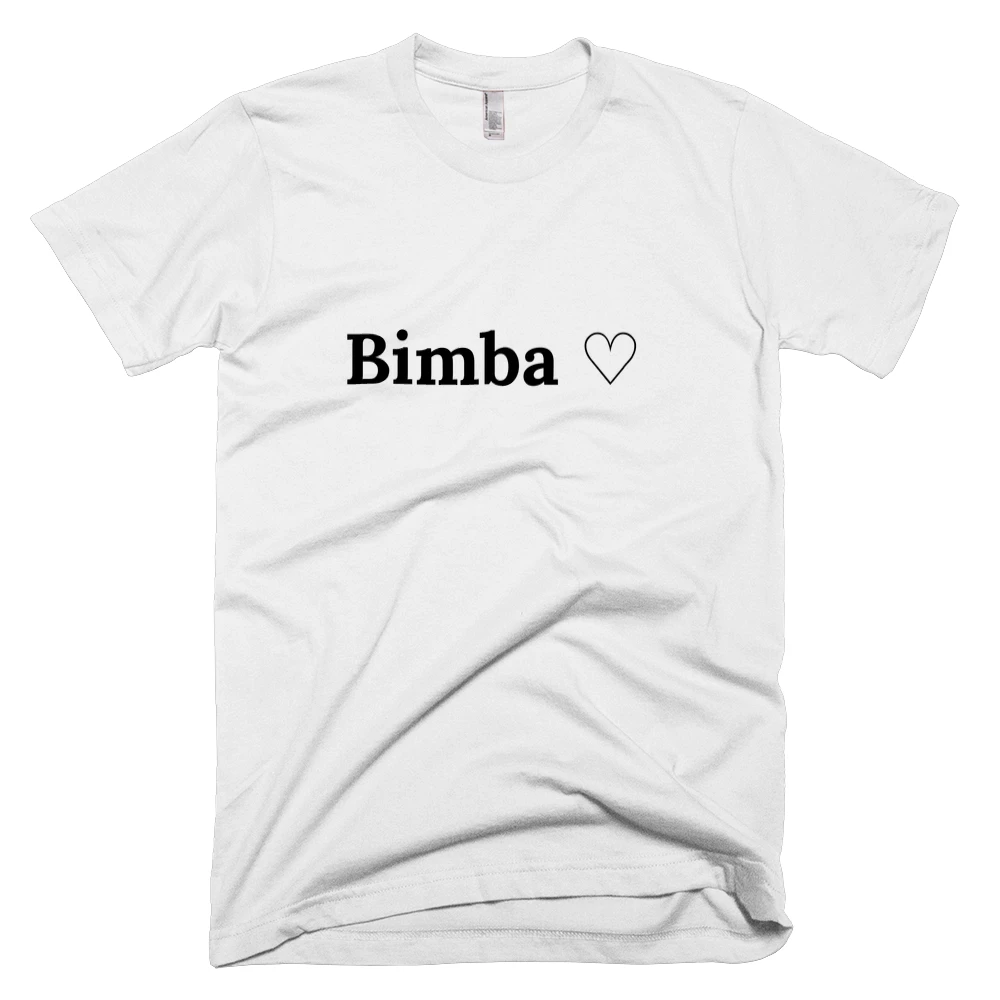 T-shirt with 'Bimba ♡' text on the front