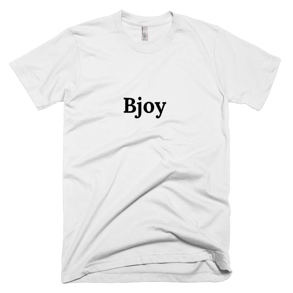 T-shirt with 'Bjoy' text on the front