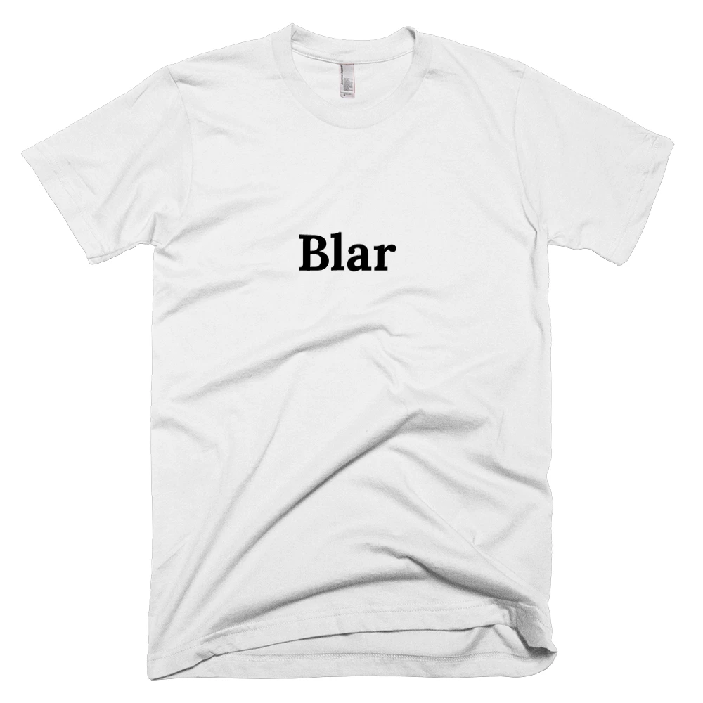 T-shirt with 'Blar' text on the front