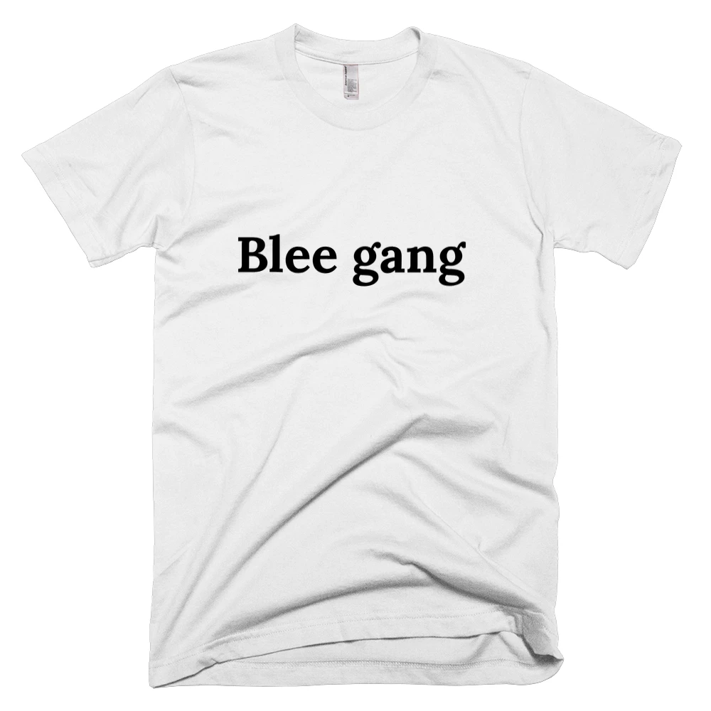 T-shirt with 'Blee gang' text on the front