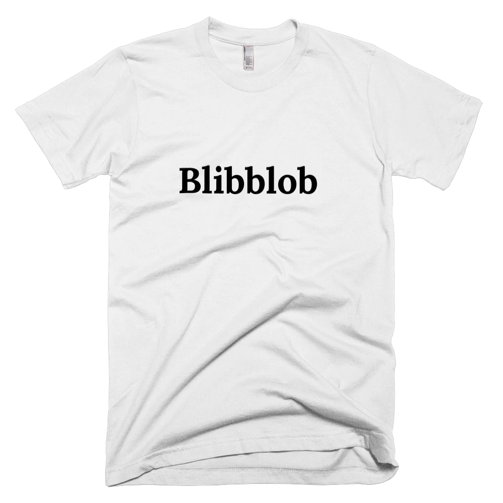 T-shirt with 'Blibblob' text on the front