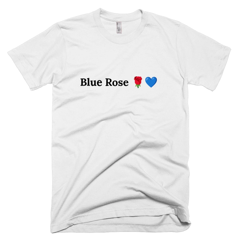 T-shirt with 'Blue Rose 🌹💙' text on the front