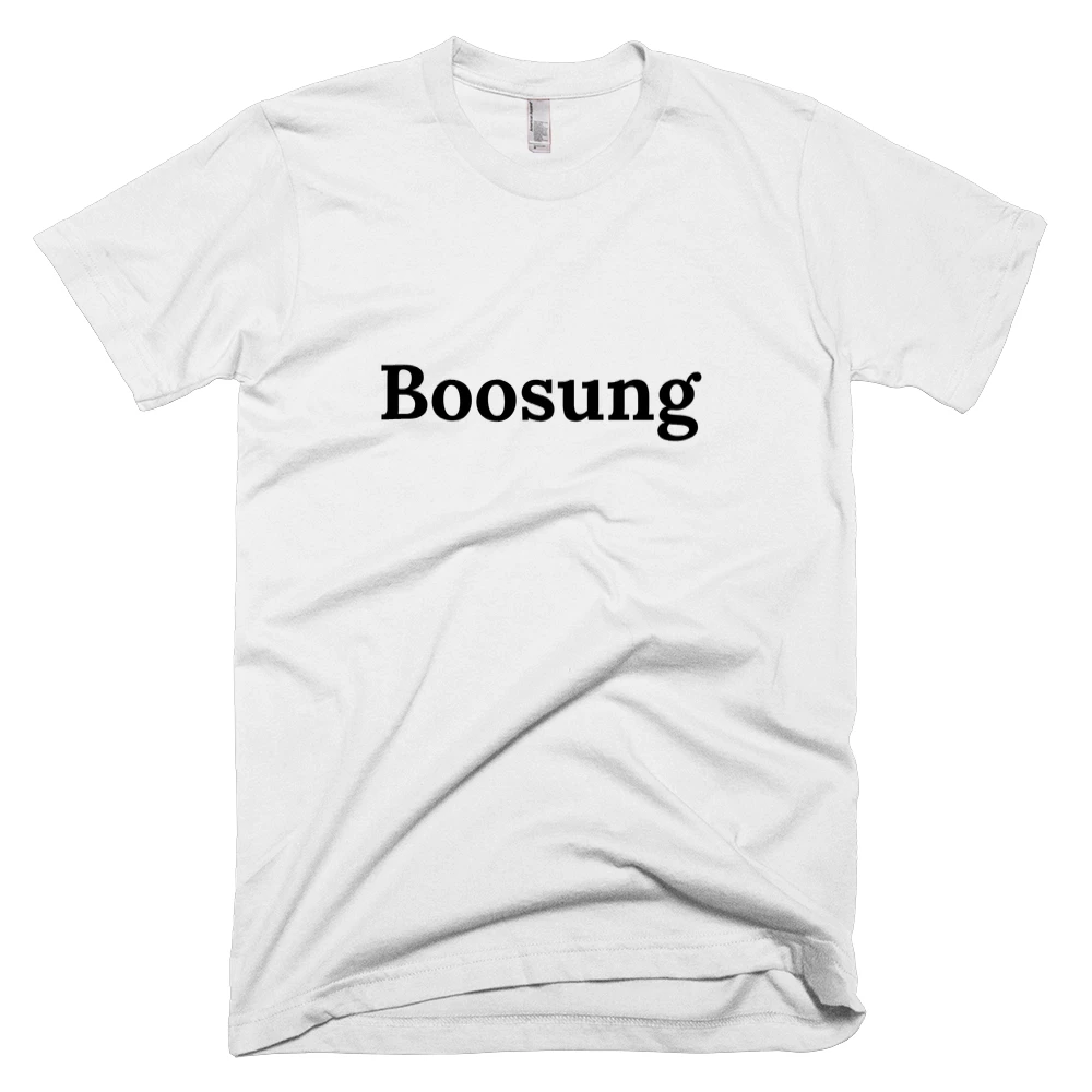 T-shirt with 'Boosung' text on the front