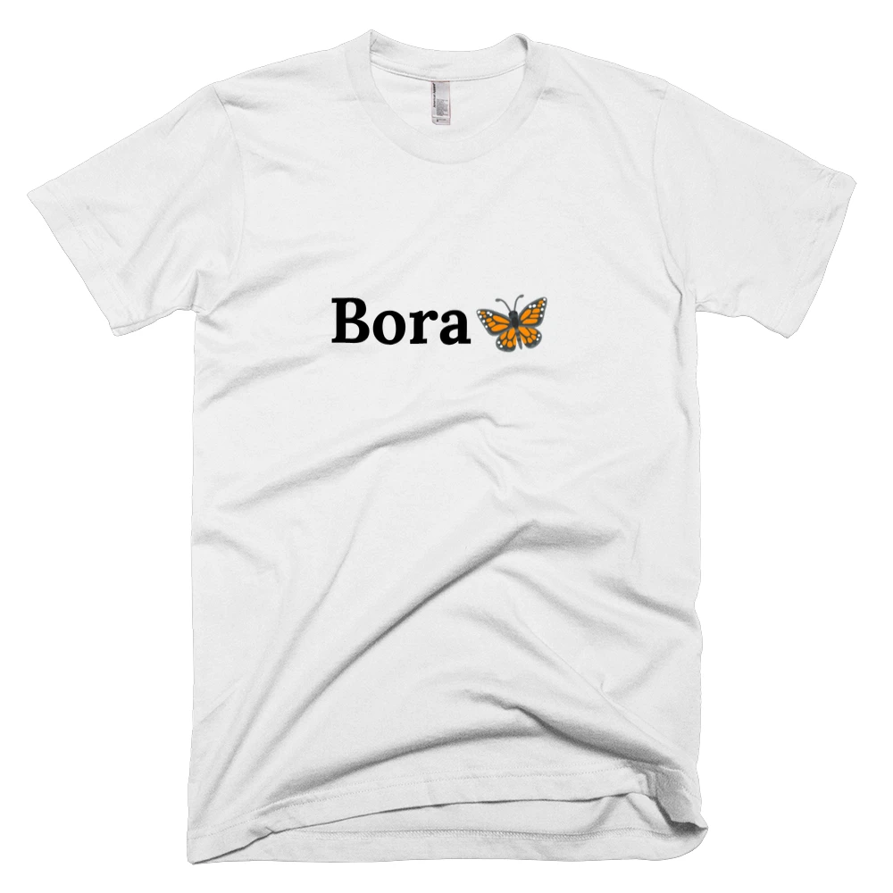 T-shirt with 'Bora🦋' text on the front
