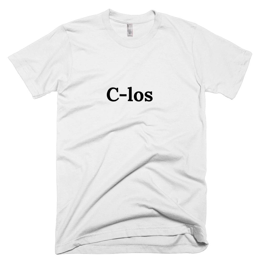 T-shirt with 'C-los' text on the front