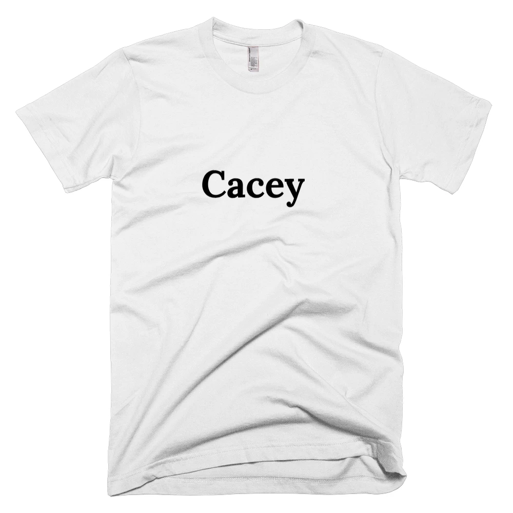 T-shirt with 'Cacey' text on the front