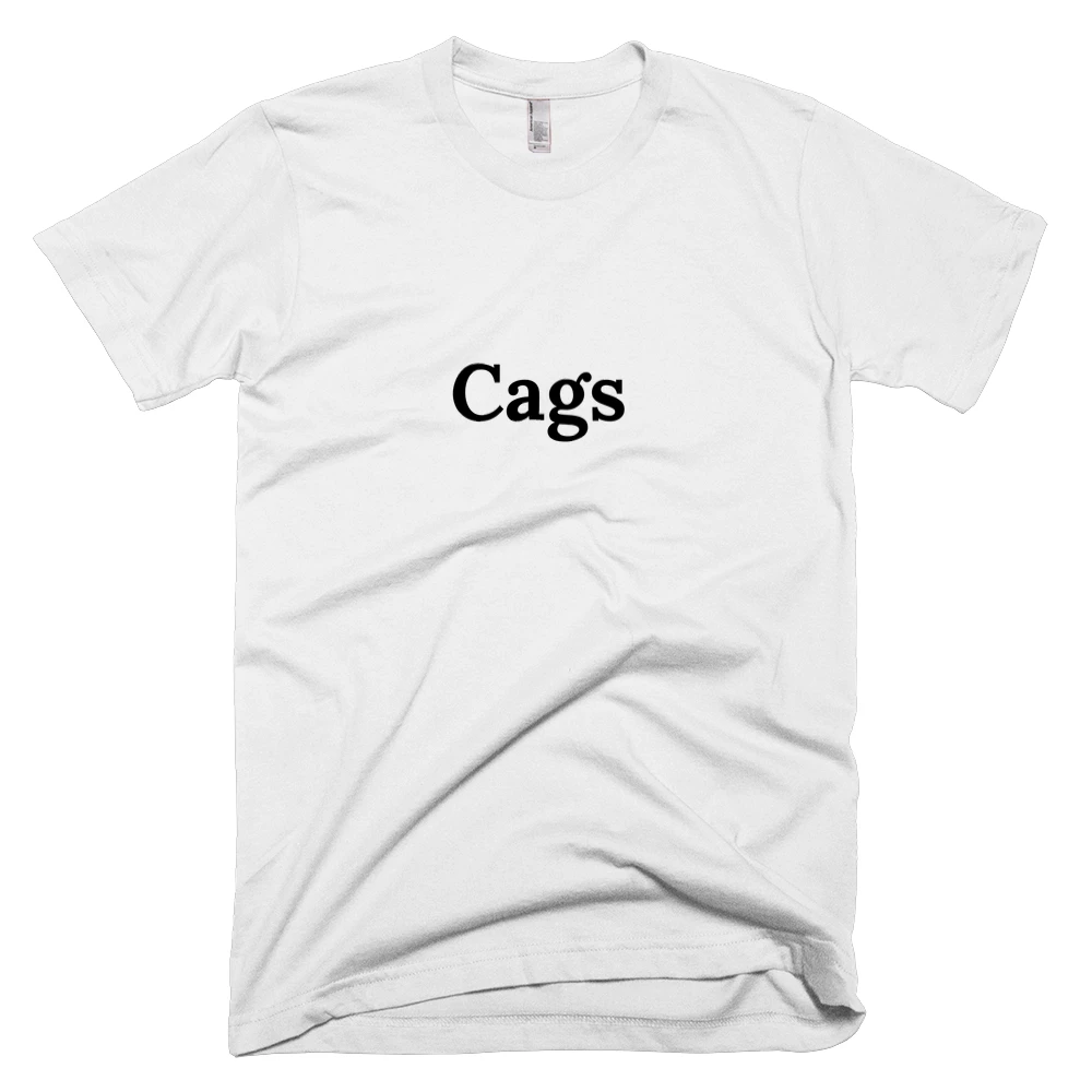 T-shirt with 'Cags' text on the front