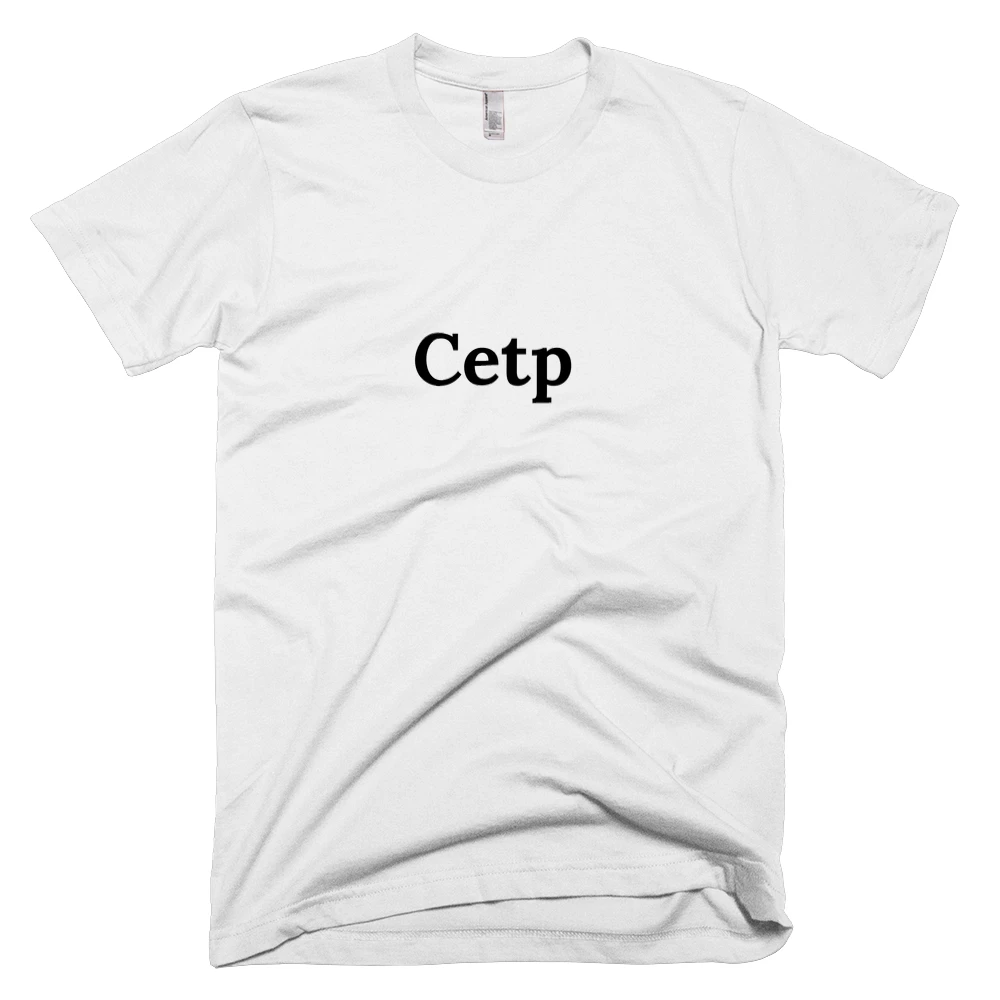 T-shirt with 'Cetp' text on the front