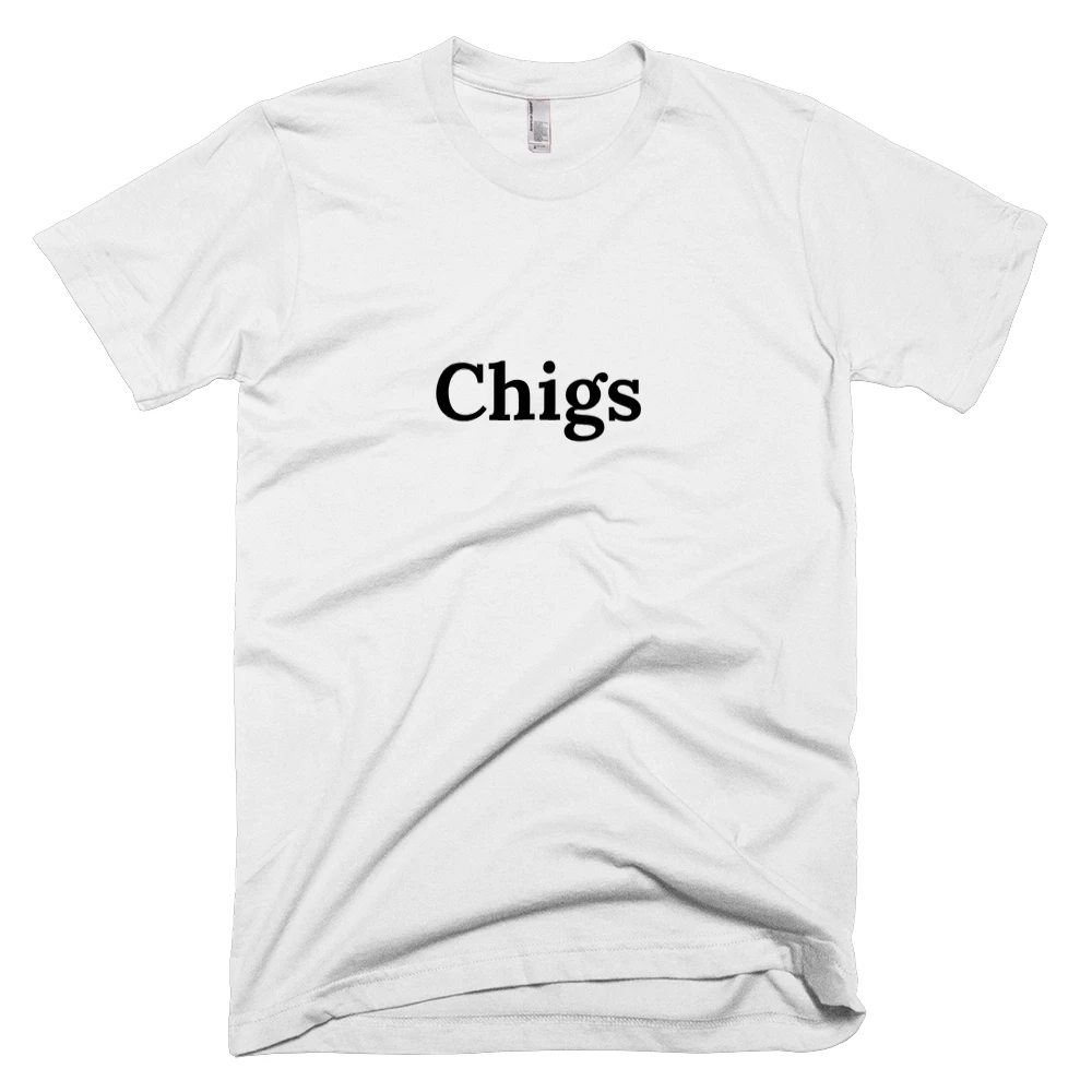 T-shirt with 'Chigs' text on the front