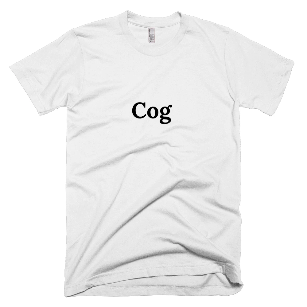 T-shirt with 'Cog' text on the front