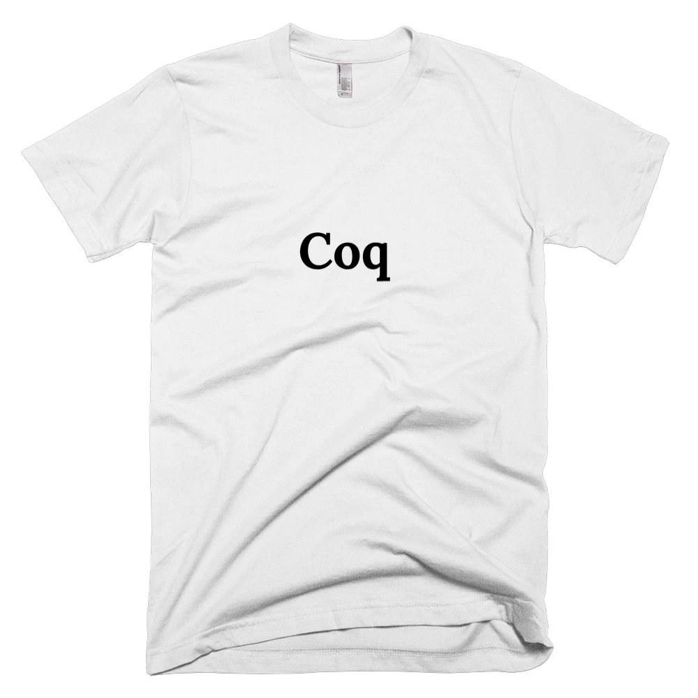 T-shirt with 'Coq' text on the front