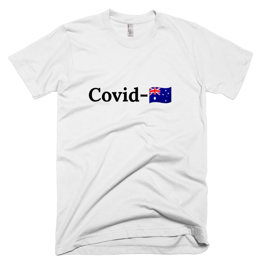 T-shirt with 'Covid-🇦🇺' text on the front