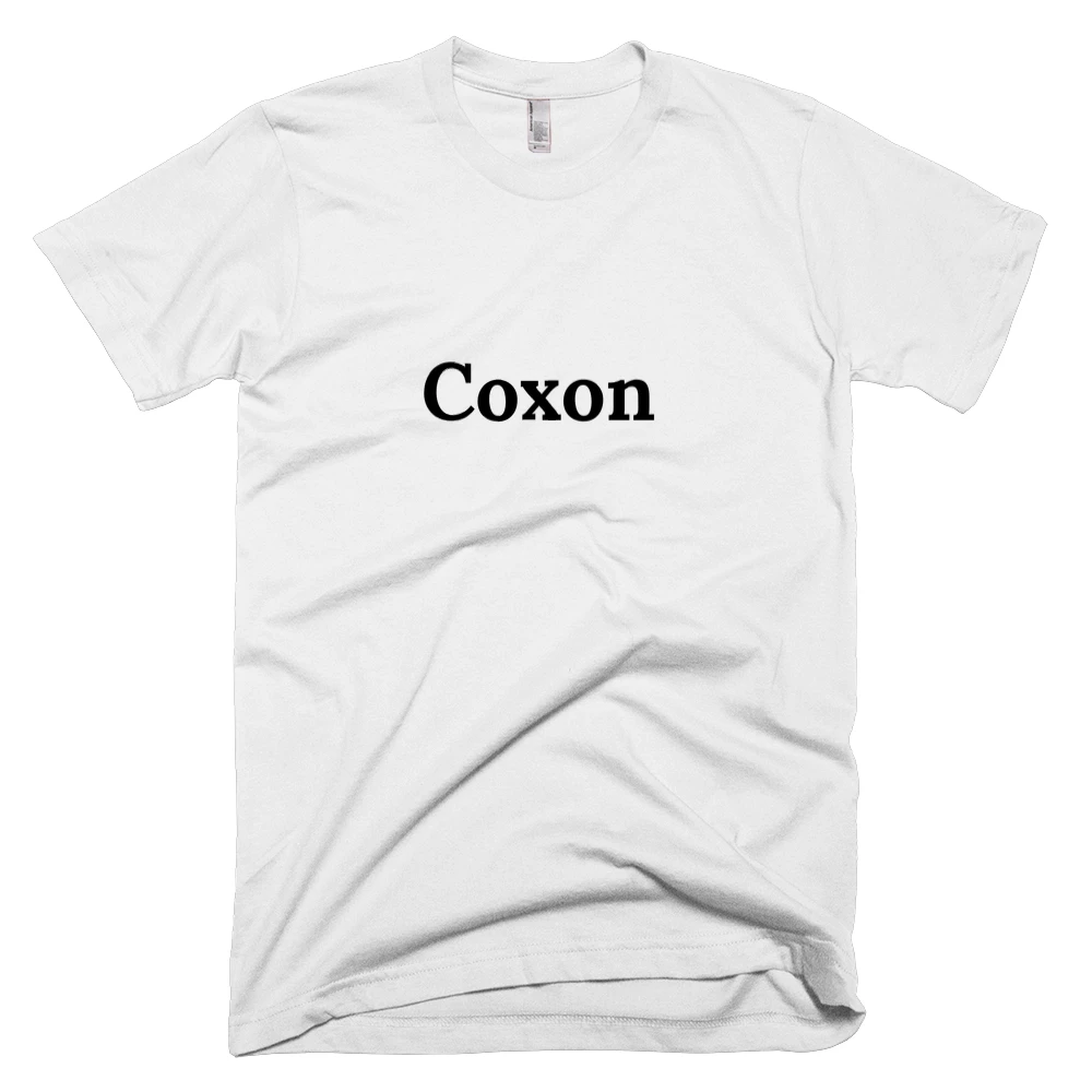 T-shirt with 'Coxon' text on the front