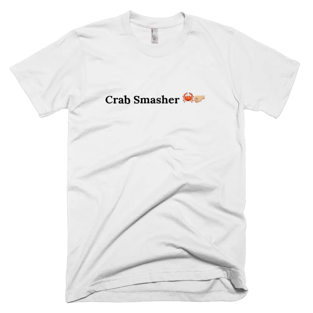 T-shirt with 'Crab Smasher 🦀🤛🏼' text on the front