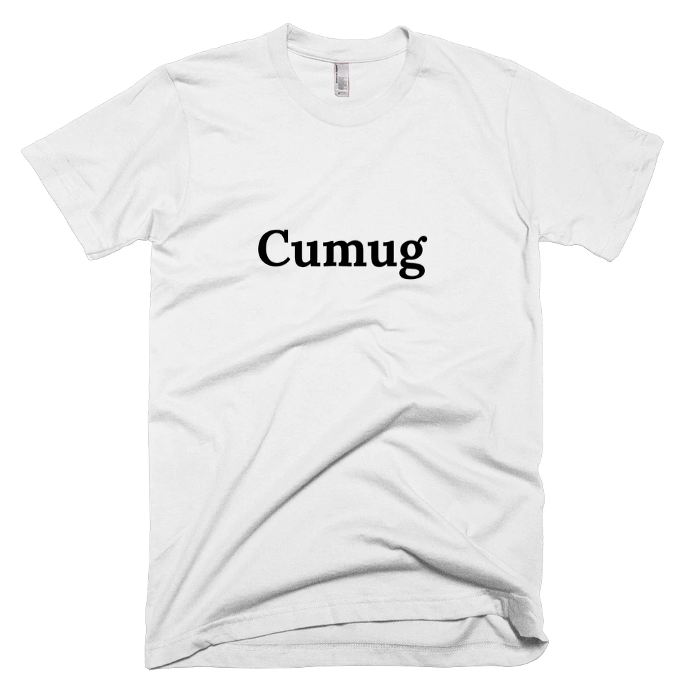 T-shirt with 'Cumug' text on the front