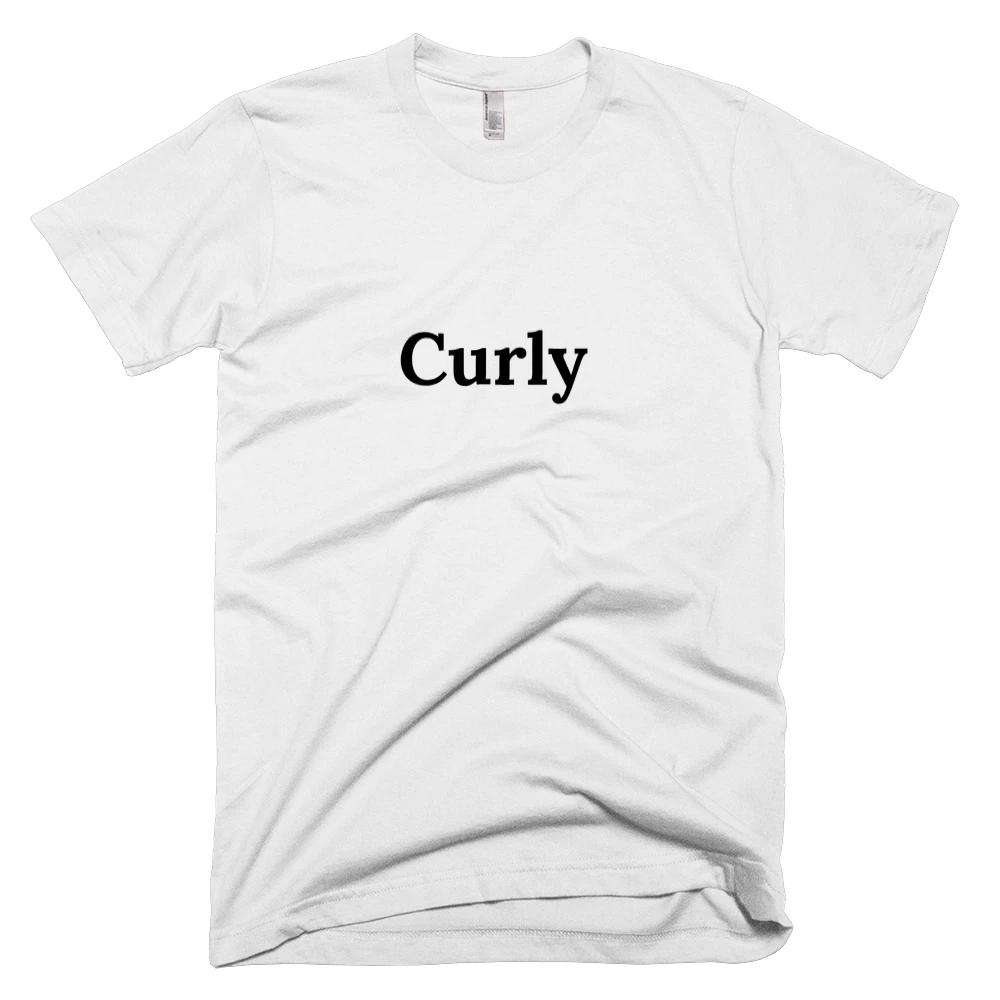 T-shirt with 'Curly' text on the front