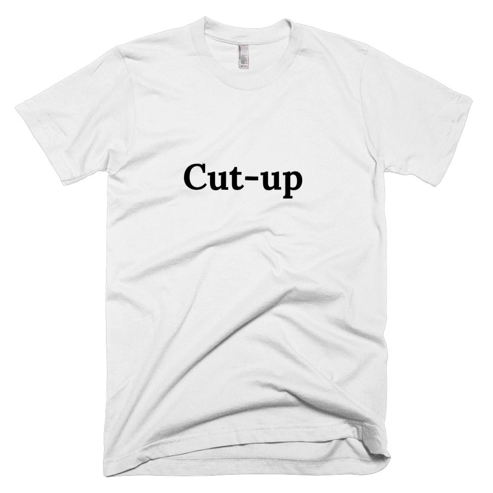T-shirt with 'Cut-up' text on the front