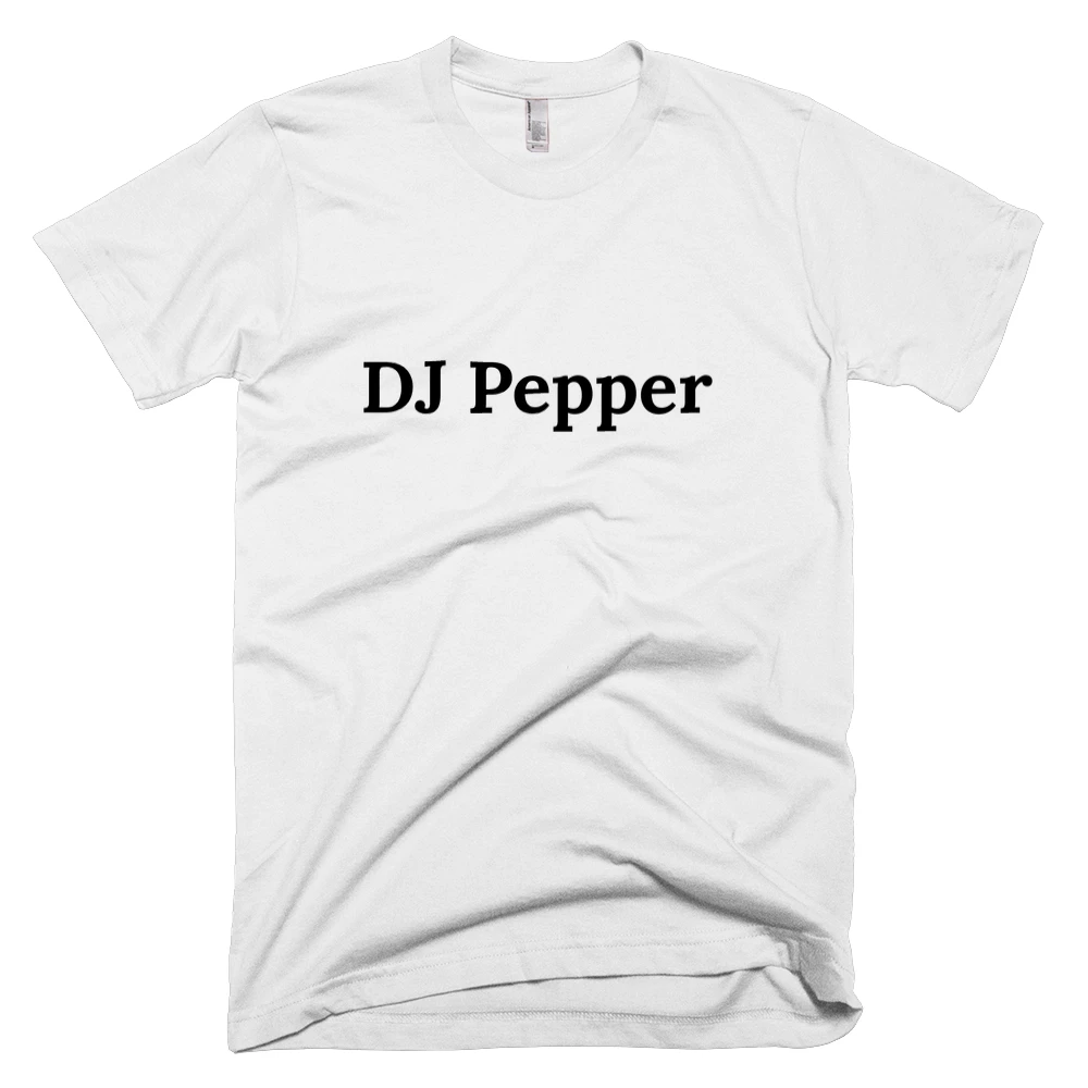 T-shirt with 'DJ Pepper' text on the front
