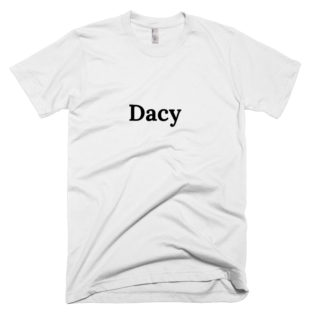 T-shirt with 'Dacy' text on the front