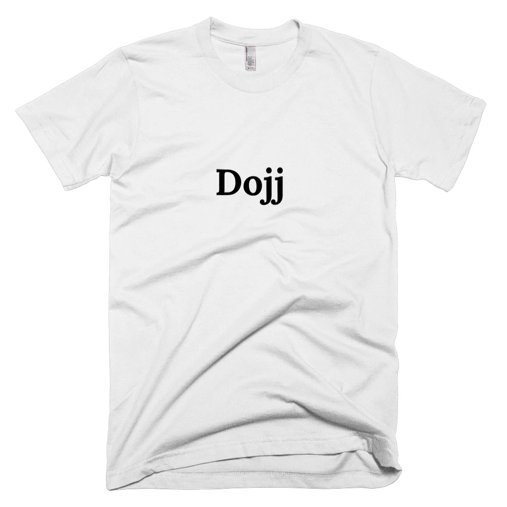 T-shirt with 'Dojj' text on the front