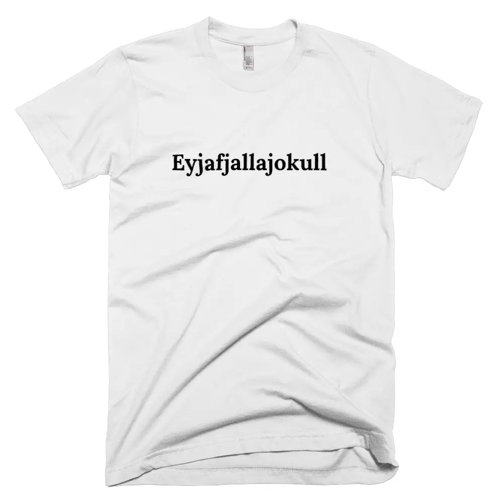 T-shirt with 'Eyjafjallajokull' text on the front