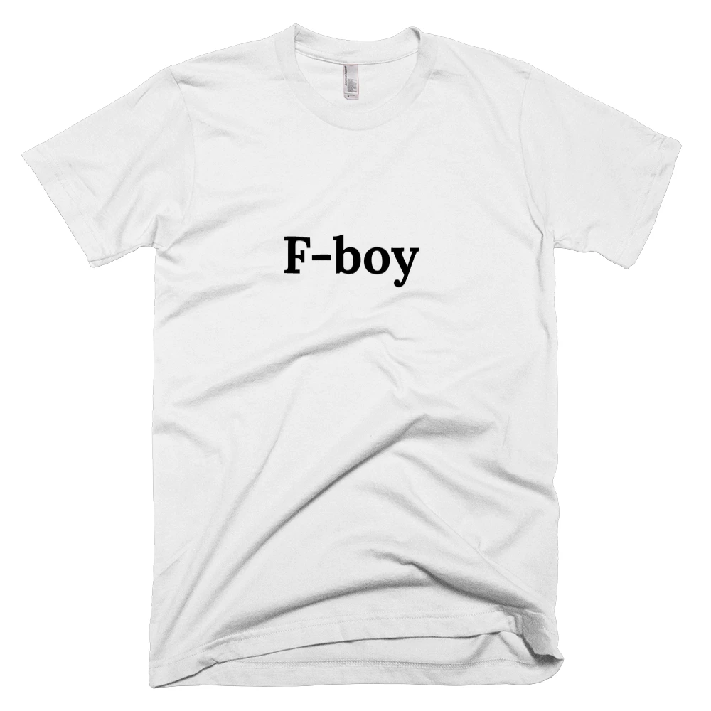 T-shirt with 'F-boy' text on the front