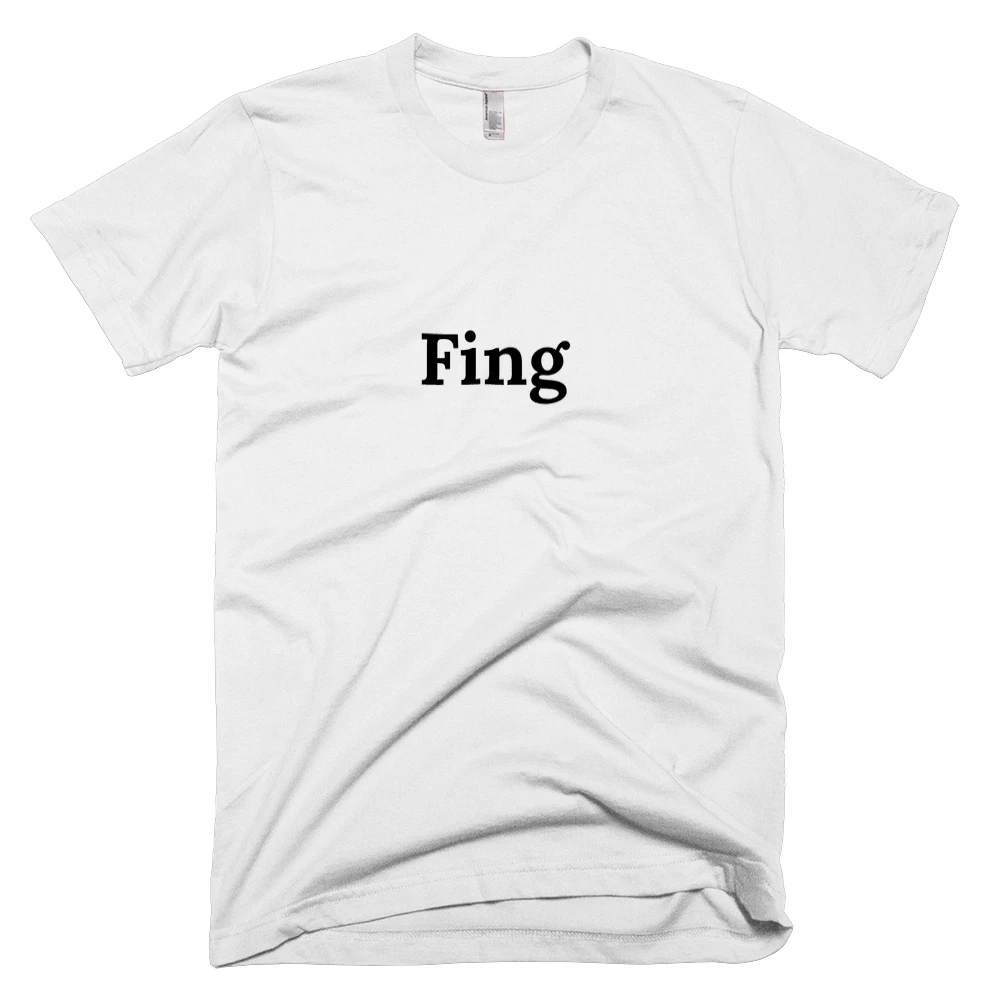 T-shirt with 'Fing' text on the front