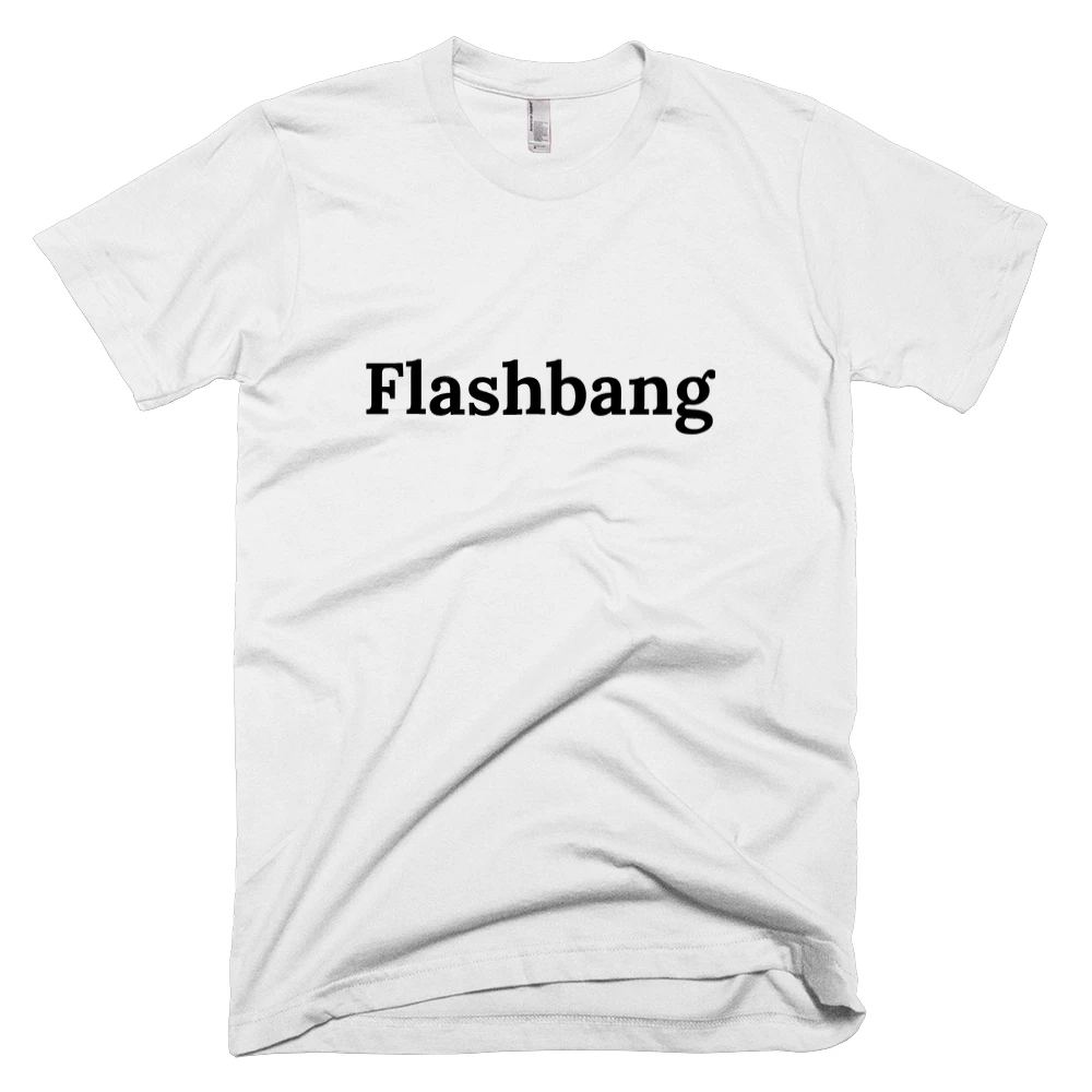 T-shirt with 'Flashbang' text on the front