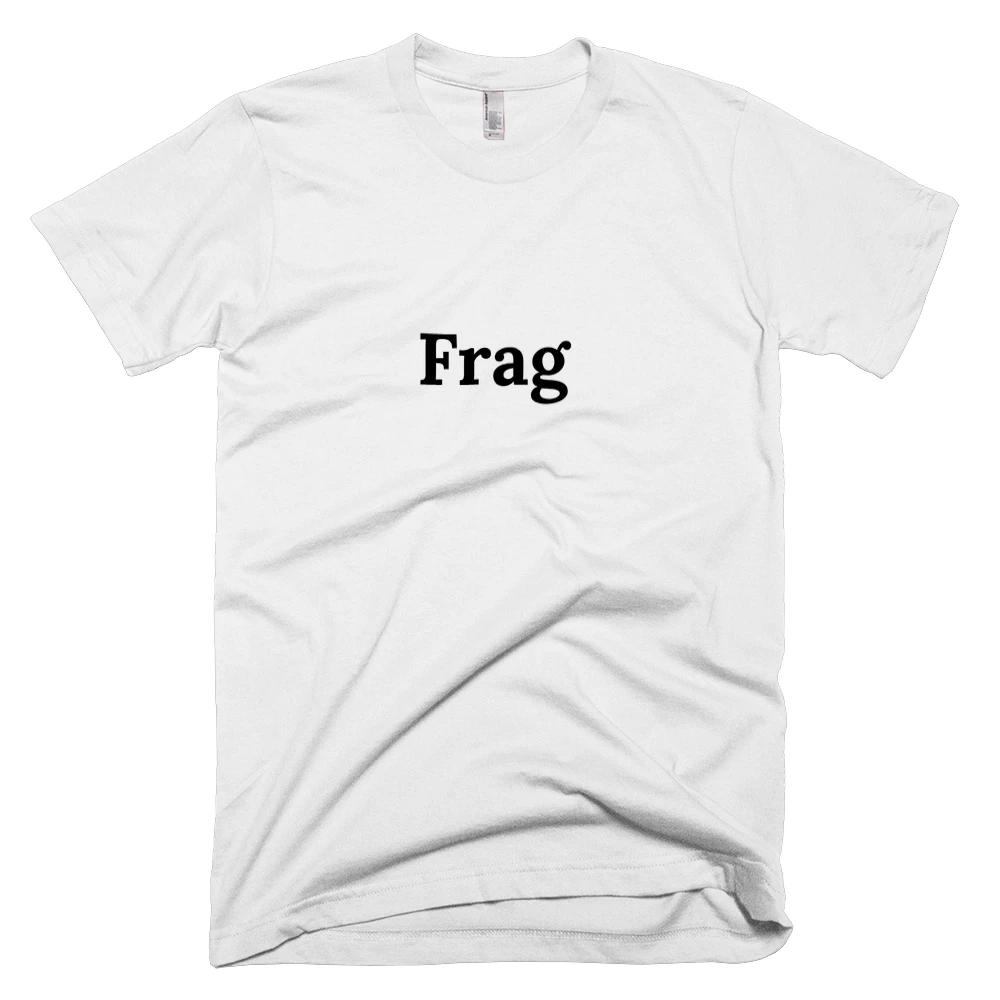 T-shirt with 'Frag' text on the front