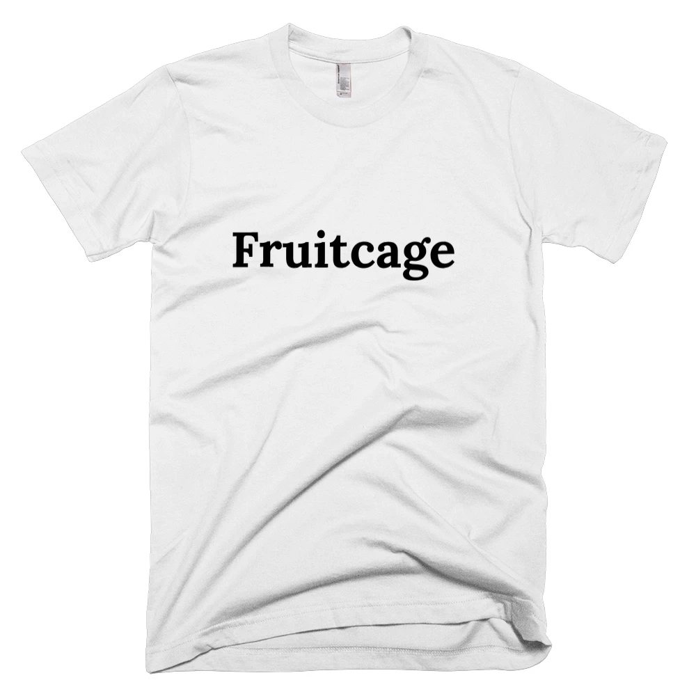 T-shirt with 'Fruitcage' text on the front