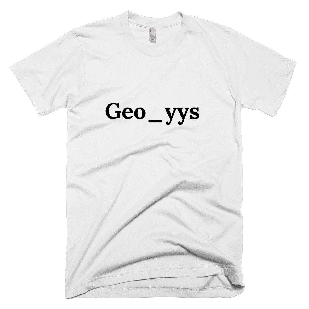 T-shirt with 'Geo_yys' text on the front
