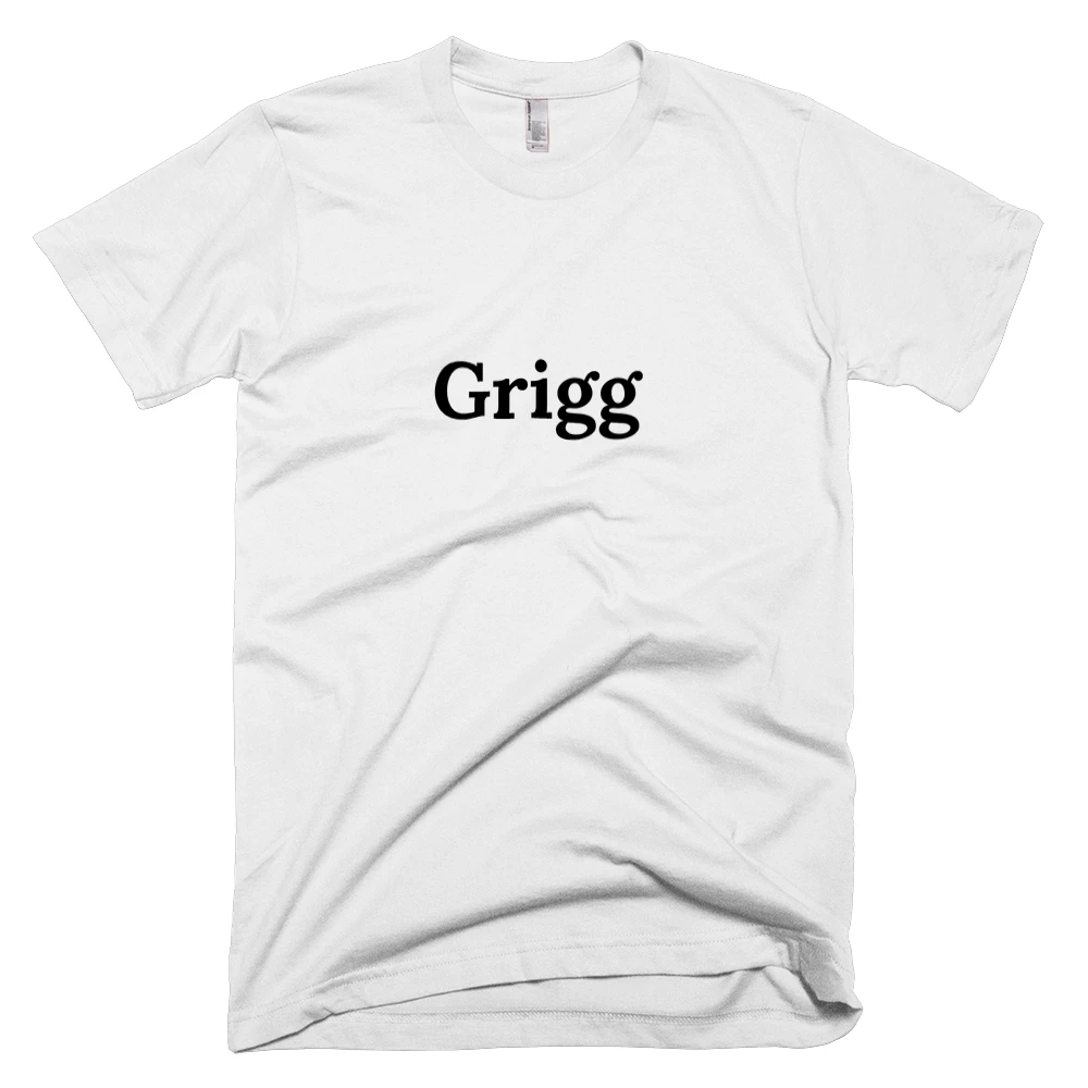T-shirt with 'Grigg' text on the front
