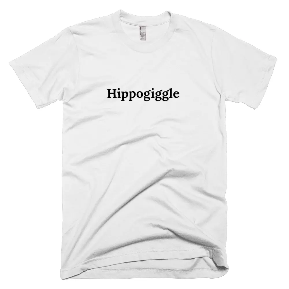 T-shirt with 'Hippogiggle' text on the front