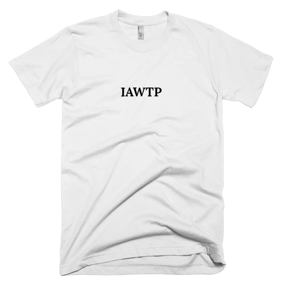 T-shirt with 'IAWTP' text on the front