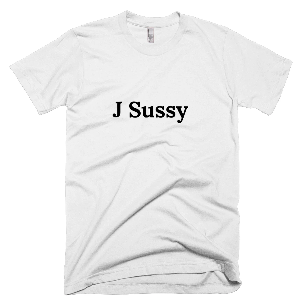 T-shirt with 'J Sussy' text on the front