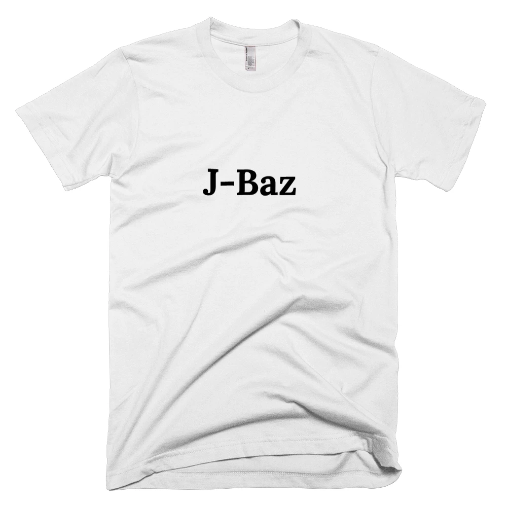 T-shirt with 'J-Baz' text on the front