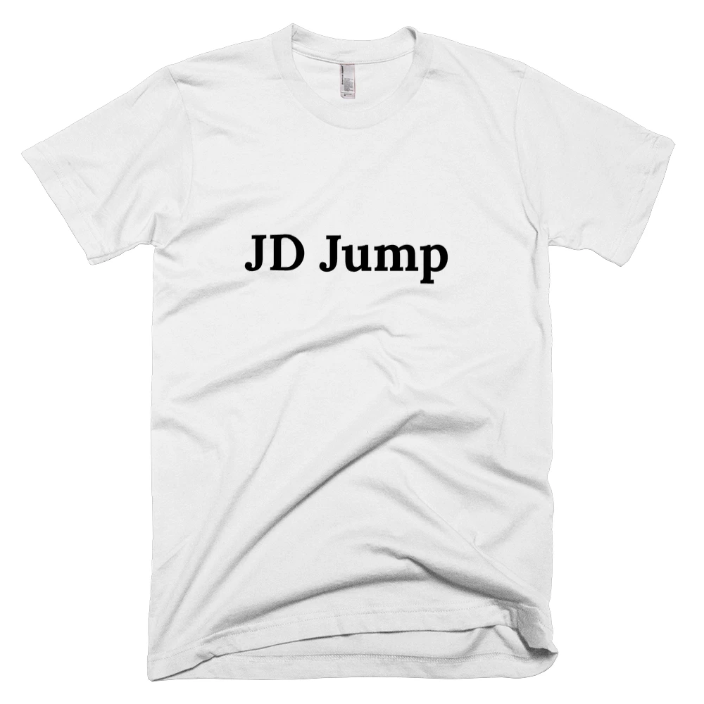 T-shirt with 'JD Jump' text on the front