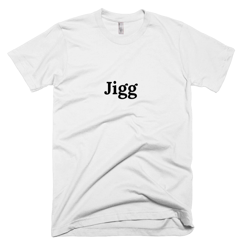 T-shirt with 'Jigg' text on the front