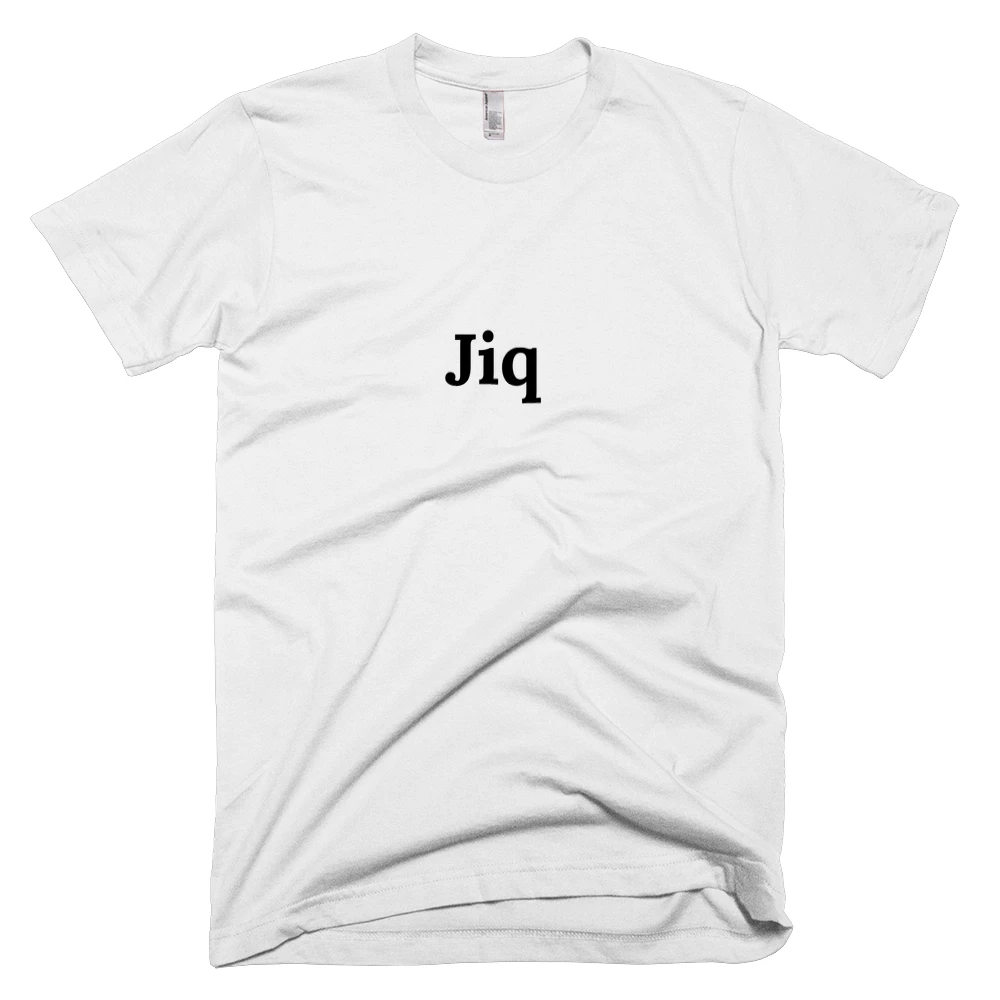 T-shirt with 'Jiq' text on the front