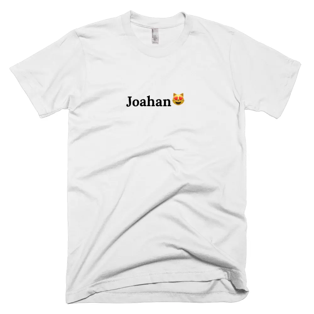 T-shirt with 'Joahan😻' text on the front