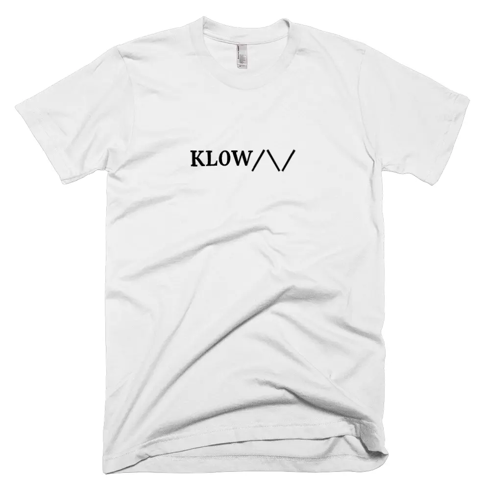 T-shirt with 'KL0W/\/' text on the front